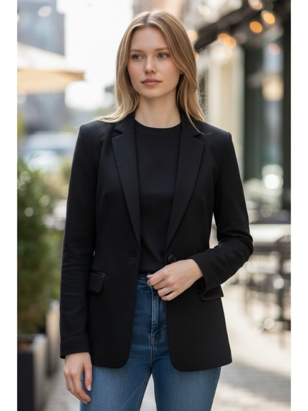 St. John Collection Marie Gray Woman's Sz 4 Black Knit Sweater Jacket Blazer